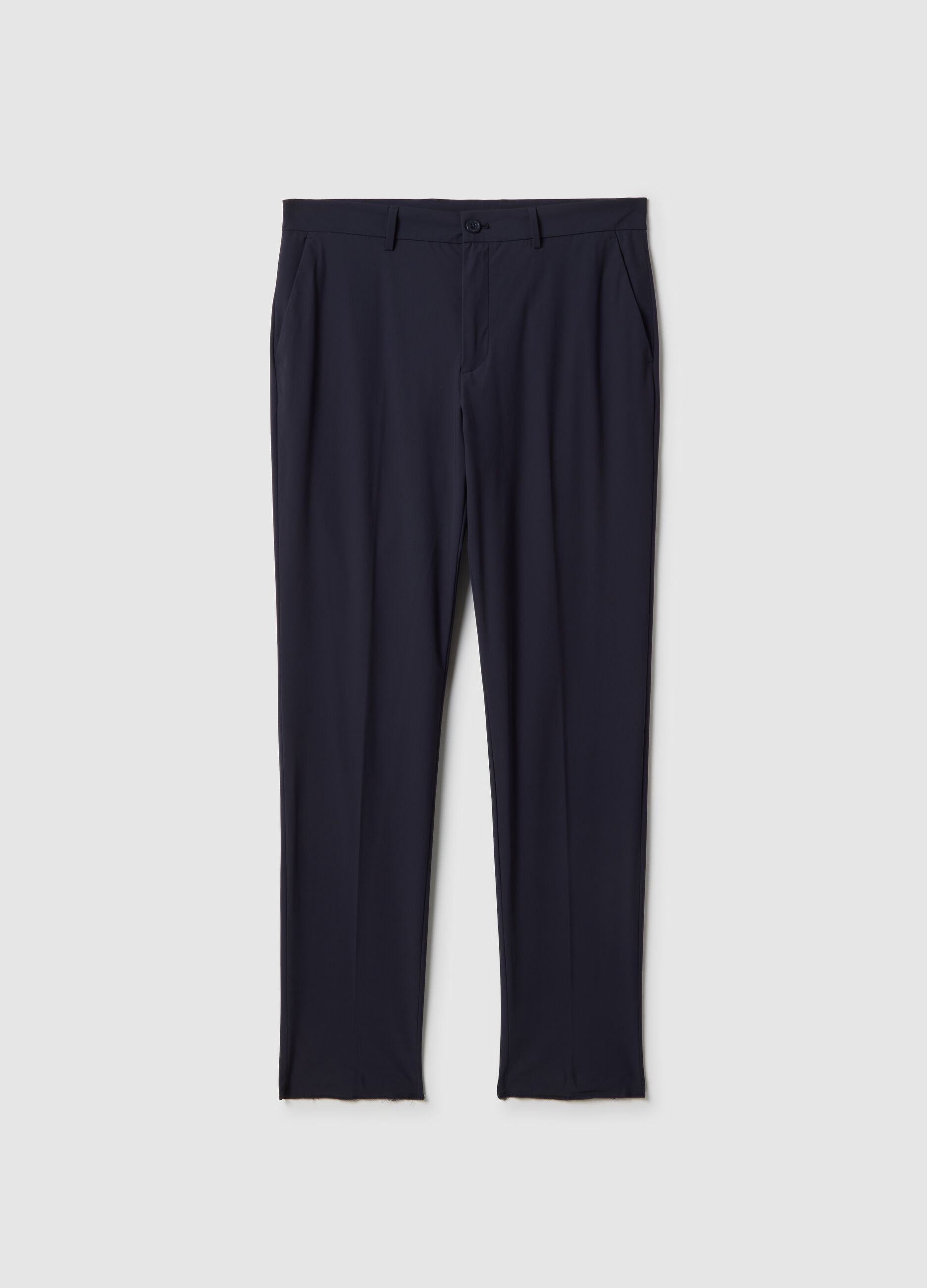 Blue regular fit formal trousers