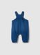 Blue stretchy cotton regular fit dungarees for babies_1