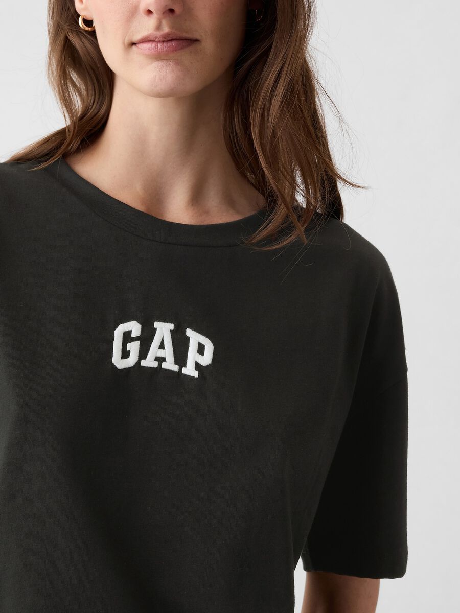 Black cotton short-sleeve T-shirt_3