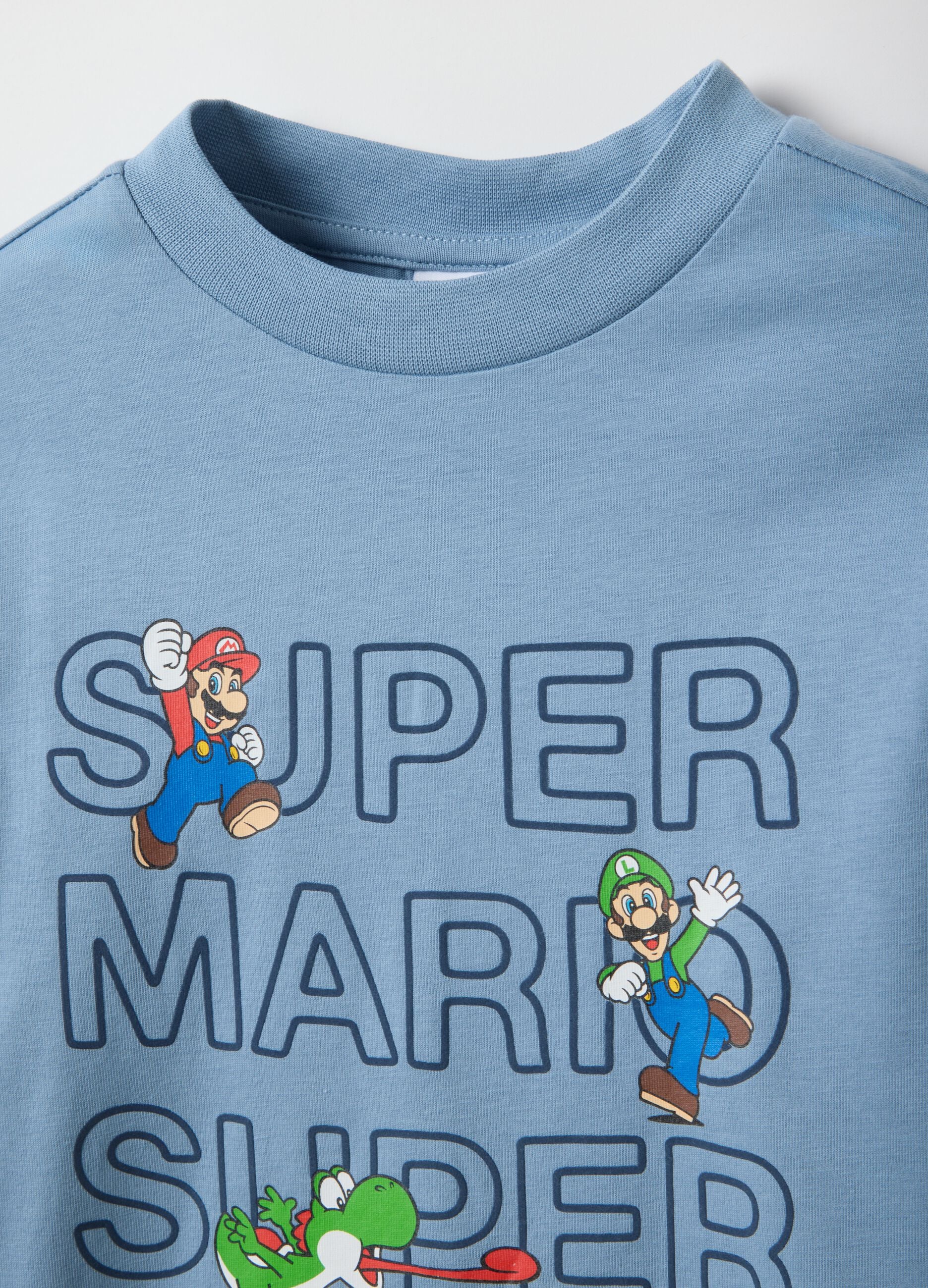 Blue regular fit pure cotton t-shirt for children