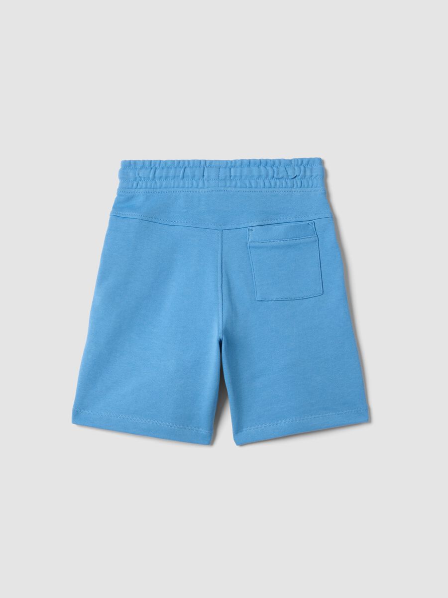 Shorts in puro cotone azzurri da bambino regular fit_1