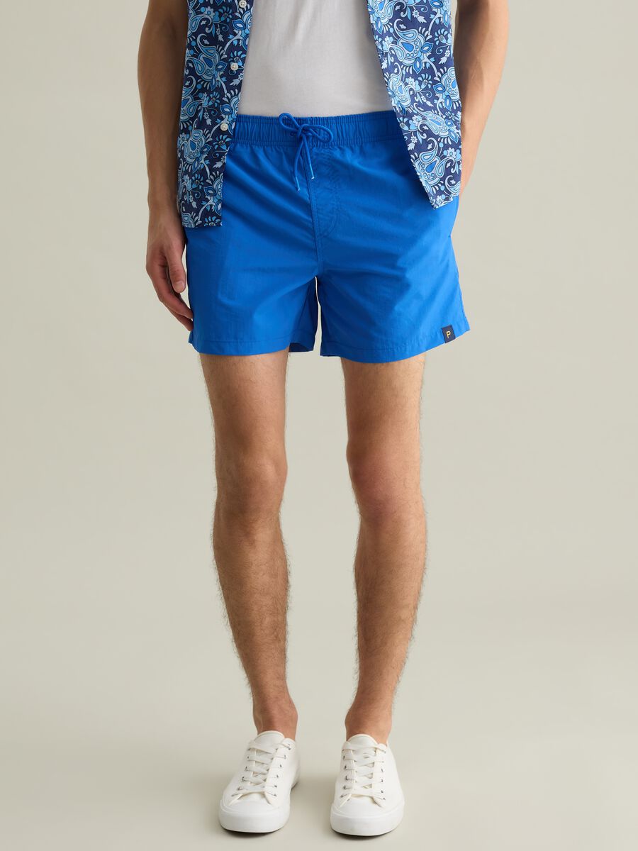 Men’s regular-fit swim boxers in light blue blend with elastic waist_1