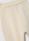 Beige organic cotton knit set with cardigan and trousers_3