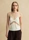 Tank top in misto viscosa beige regular fit con dettagli trasparenti_3