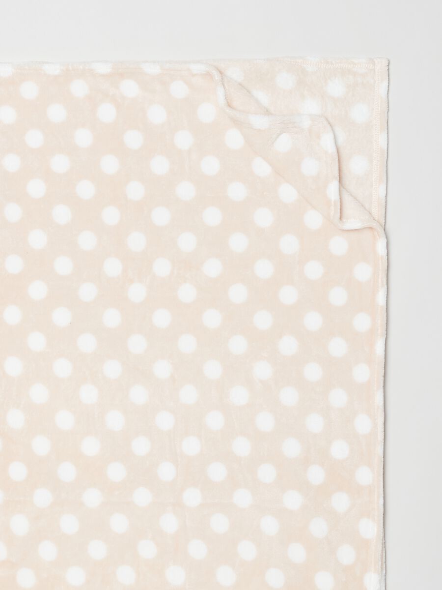 Coperta in velour con stampa polka dots_1