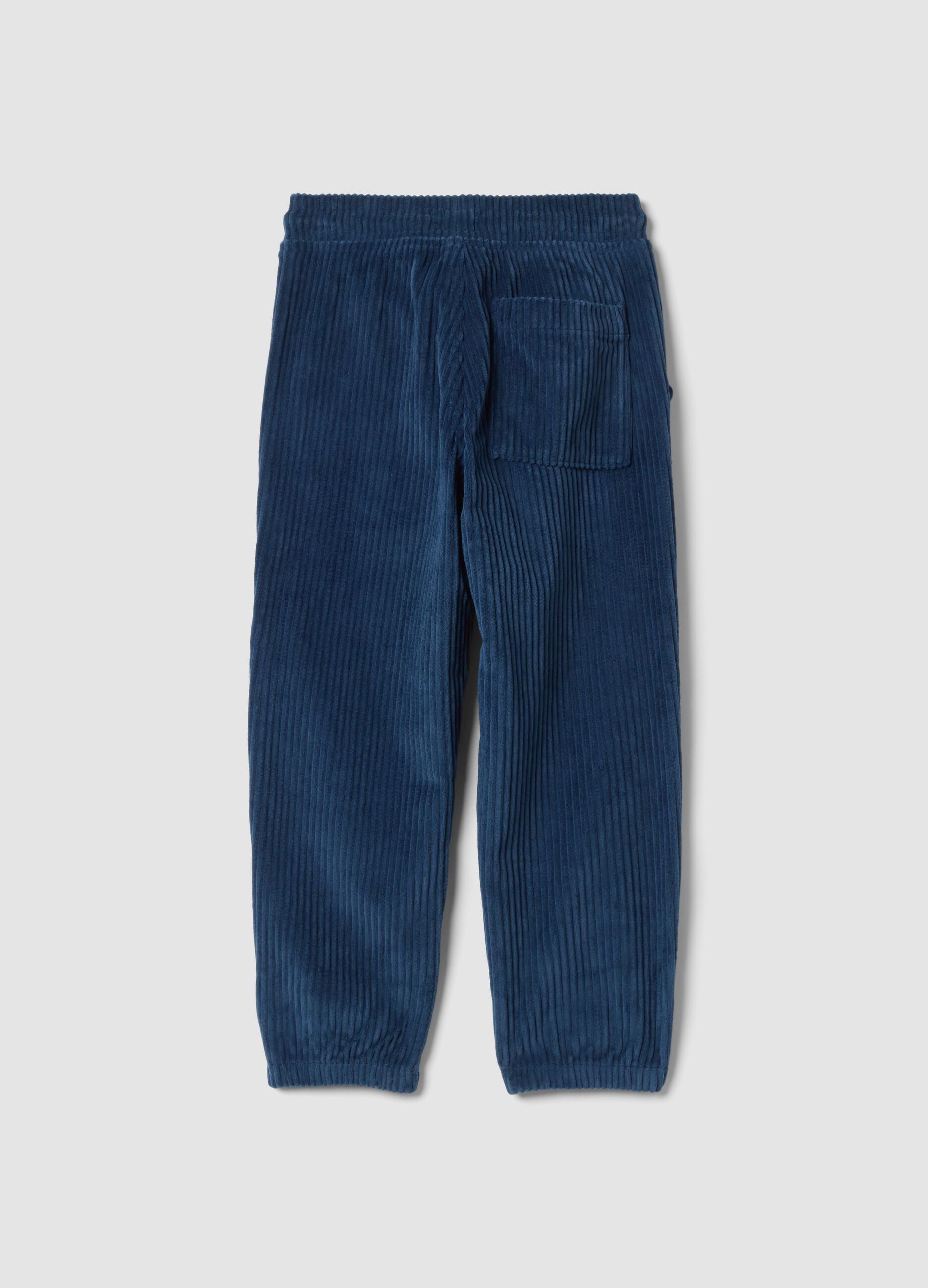 Pantaloni blu comfort fit con vita elasticizzata