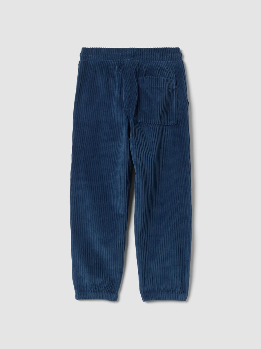 Pantaloni blu comfort fit con vita elasticizzata_1
