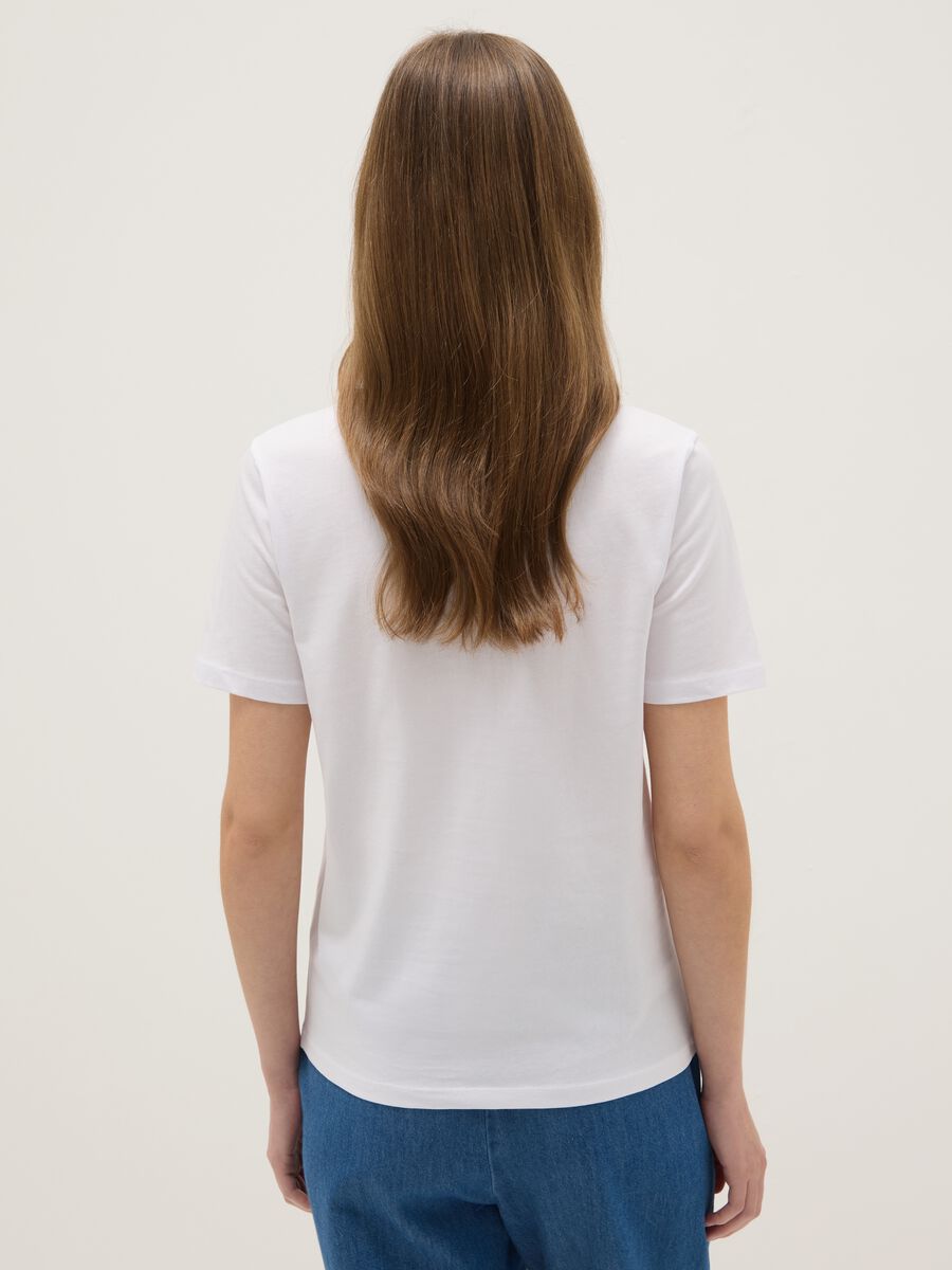 White pure cotton regular fit T-shirt_2