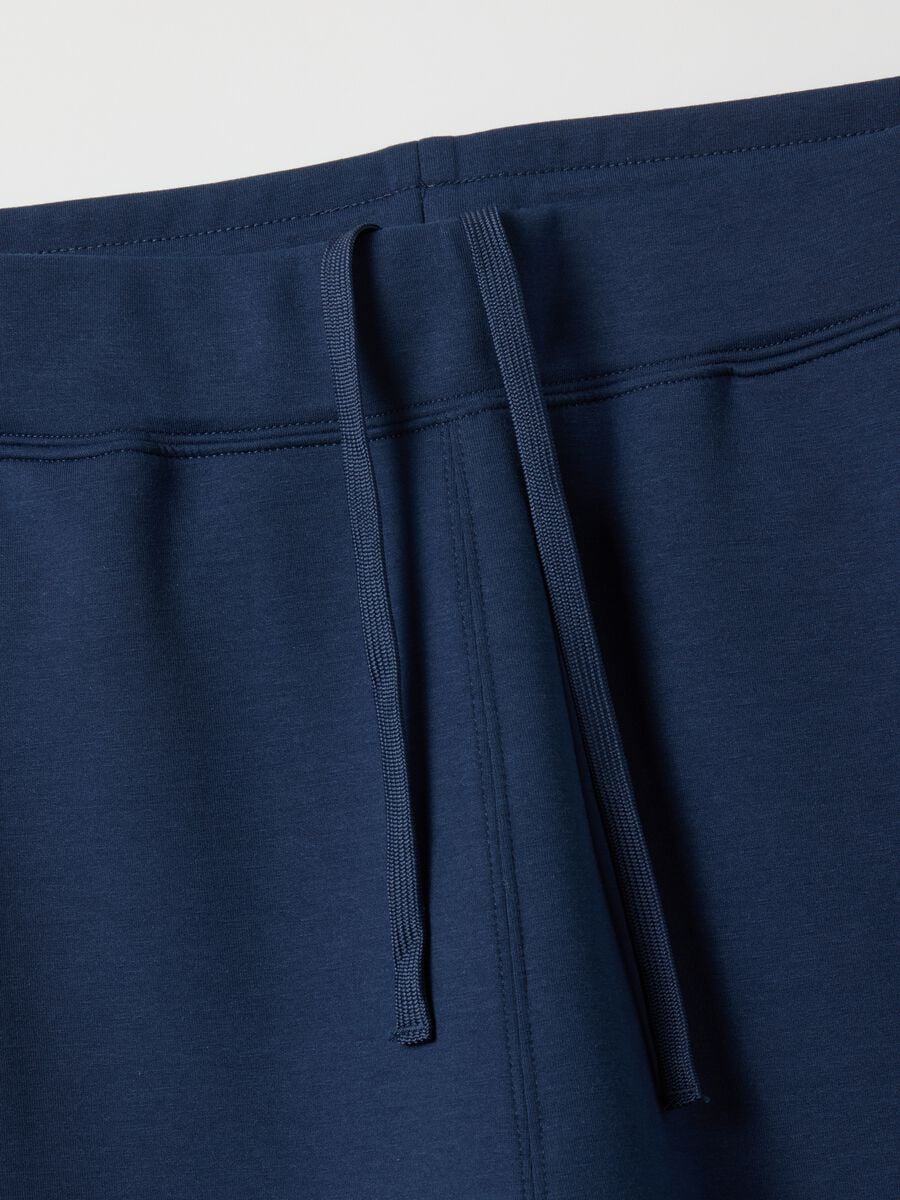 Pantaloni jogger in misto cotone blu regular fit_5