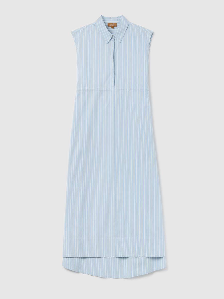 Long maternity shirt dress with stripes_4