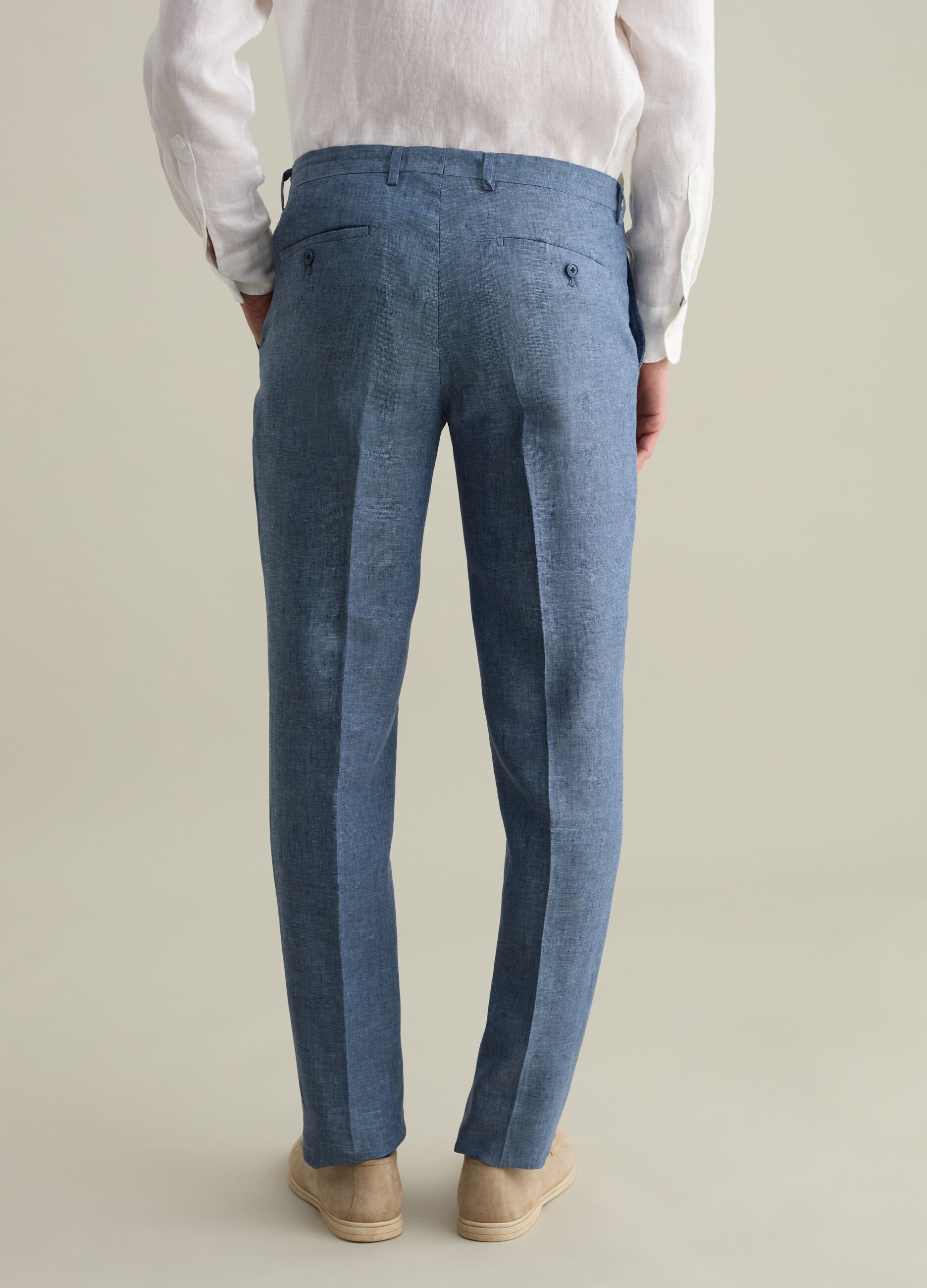 Contemporary slim-fit trousers in linen