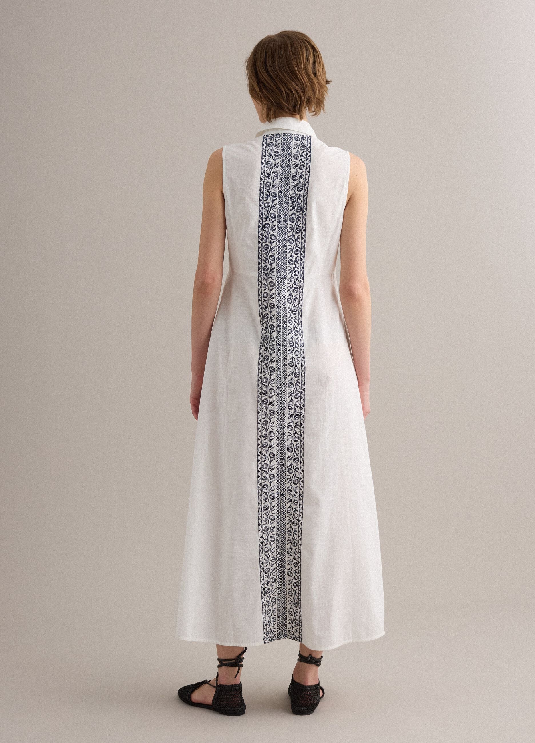 White pure cotton shirt dress
