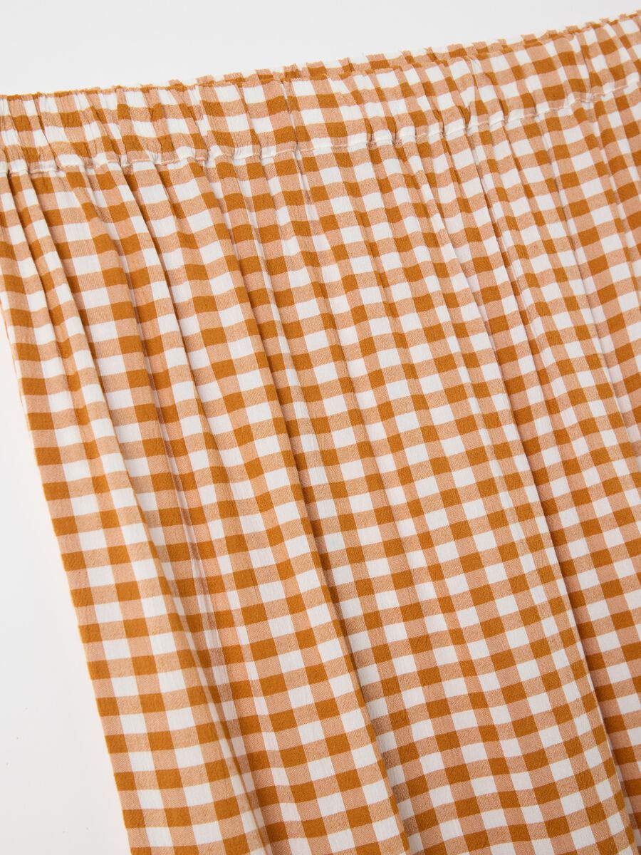 Mya Orange Check Midi Skirt_1