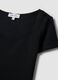 Black stretch cotton T-shirt with square neckline_5