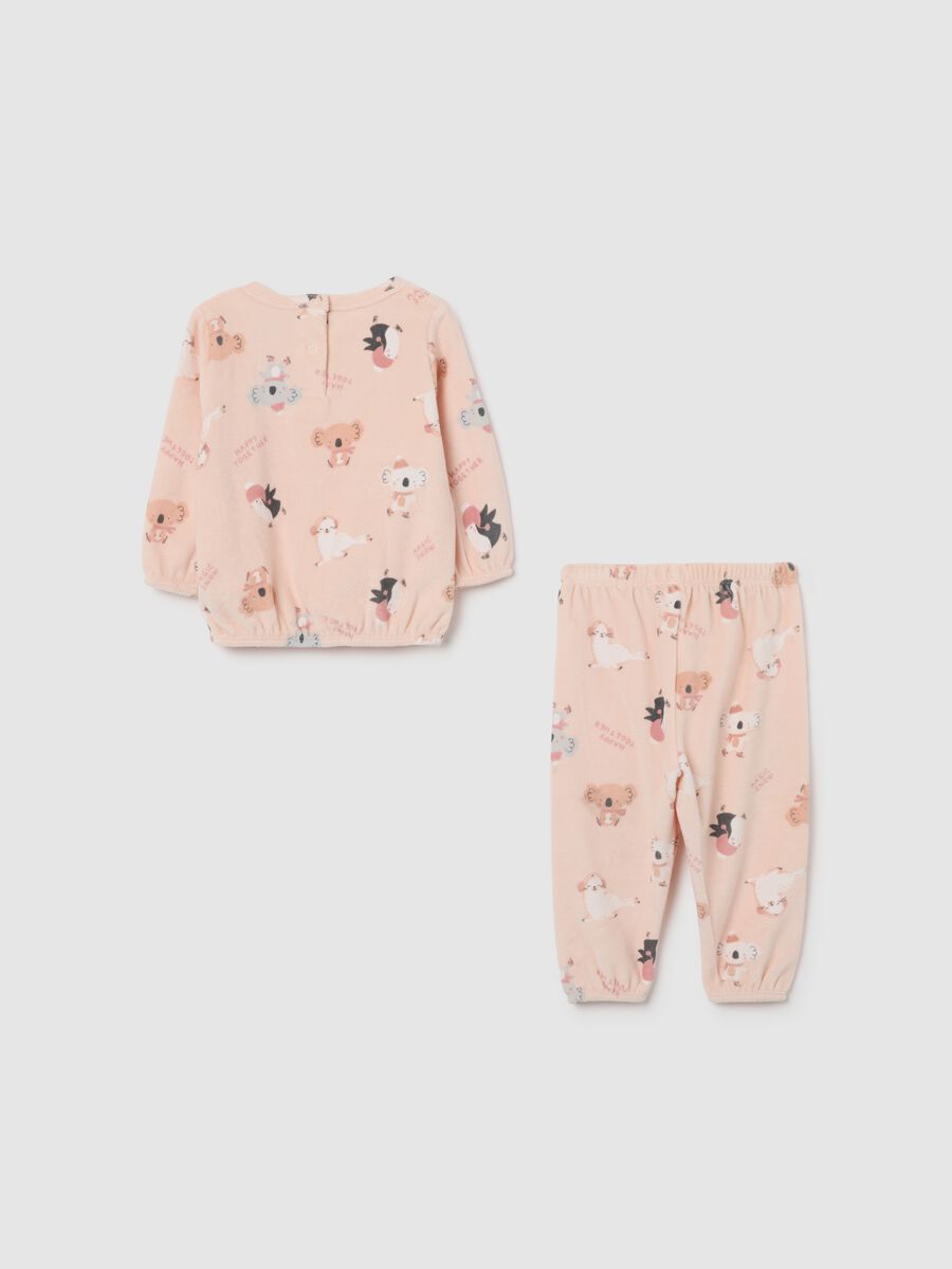Pink cotton blend pyjamas_1