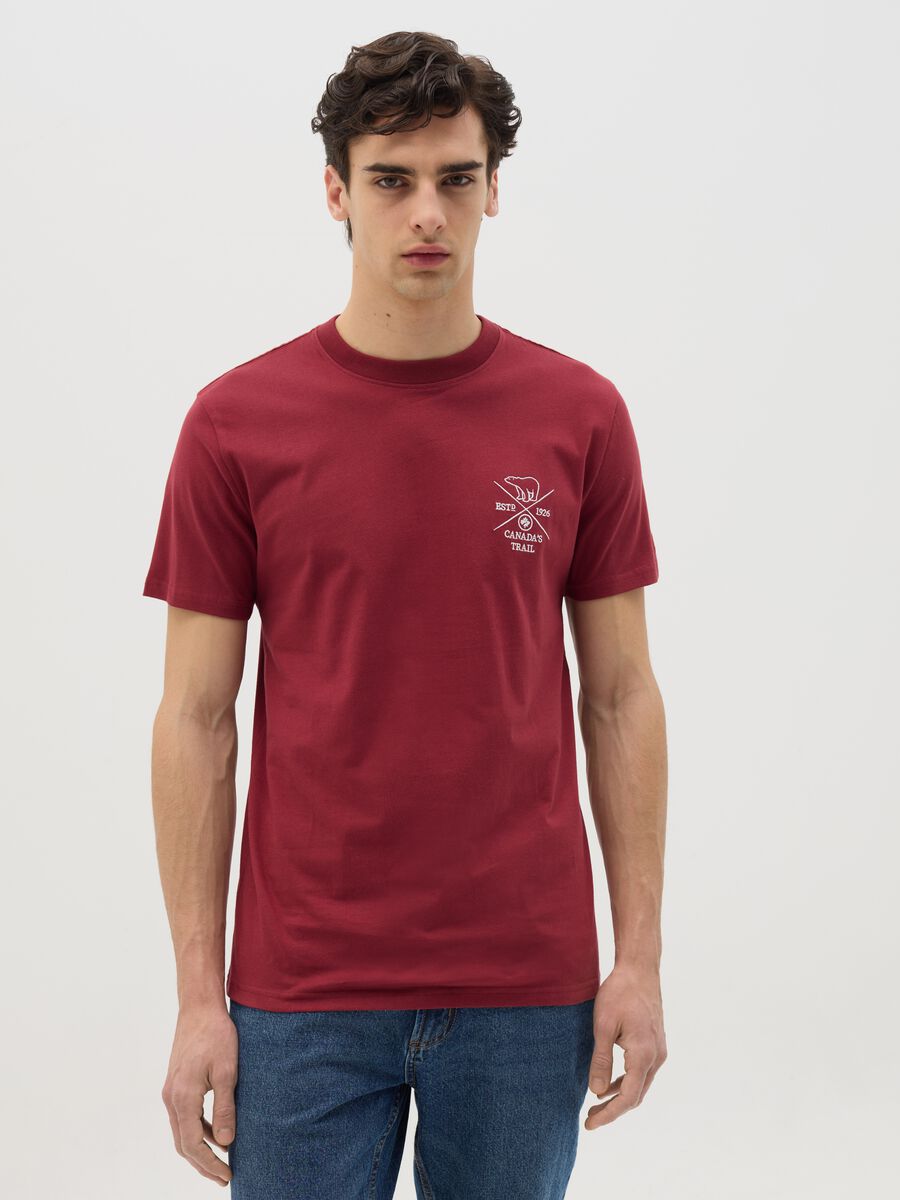 Canada's Trail red short-sleeved T-shirt_0