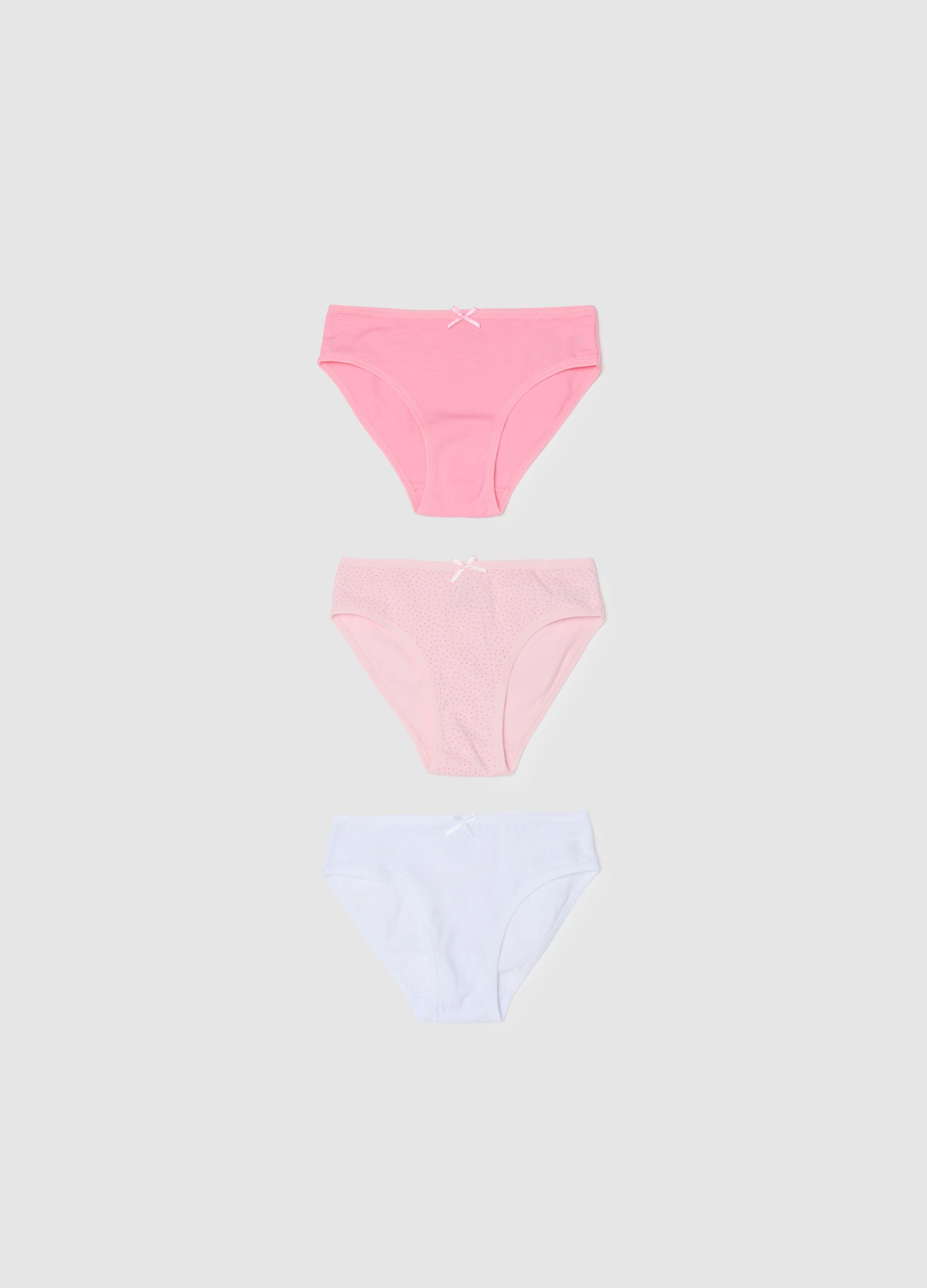 Girls' multicolor cotton stretch panty tripack
