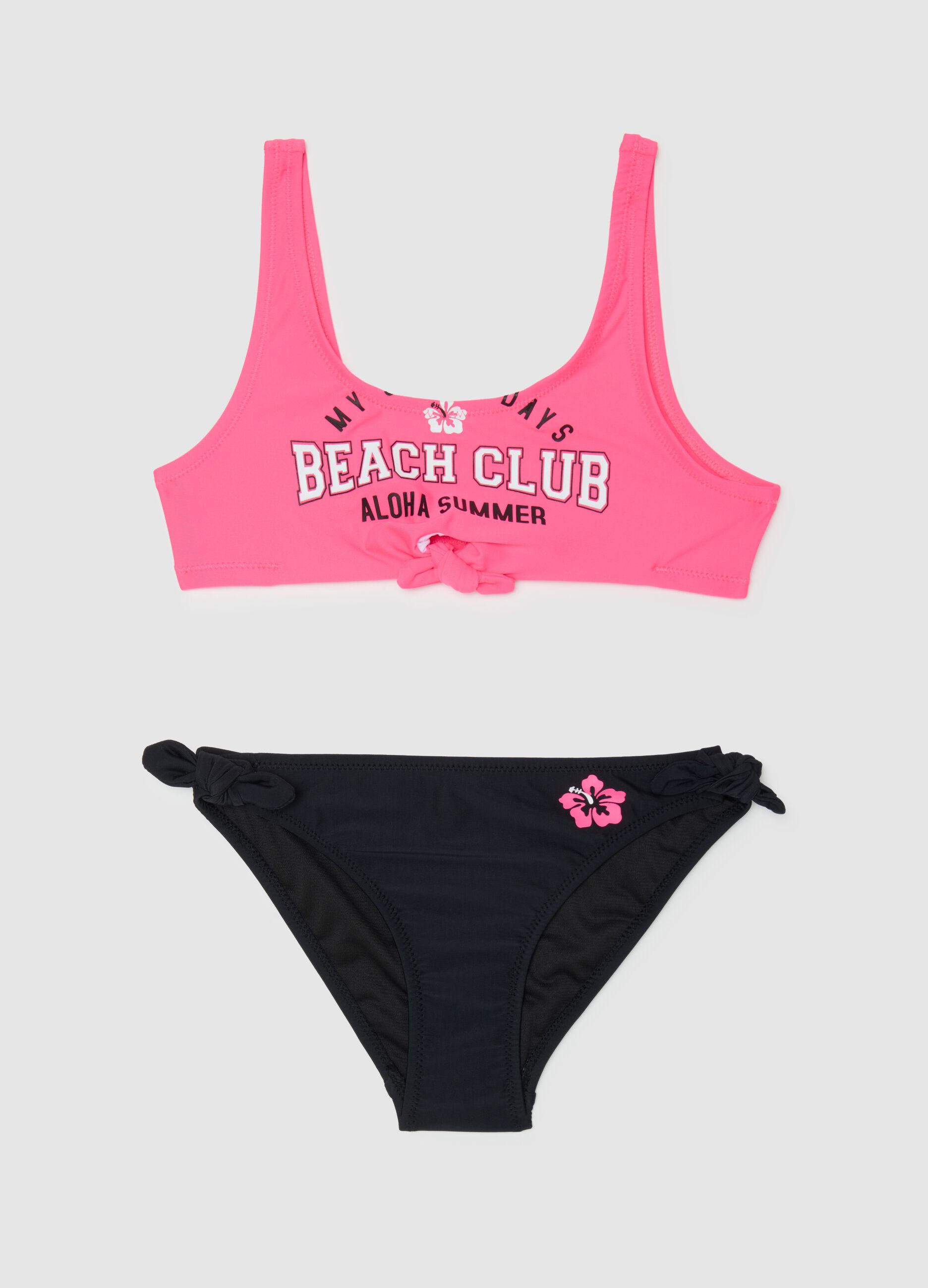 Girls' multicolour stretch blend bikini