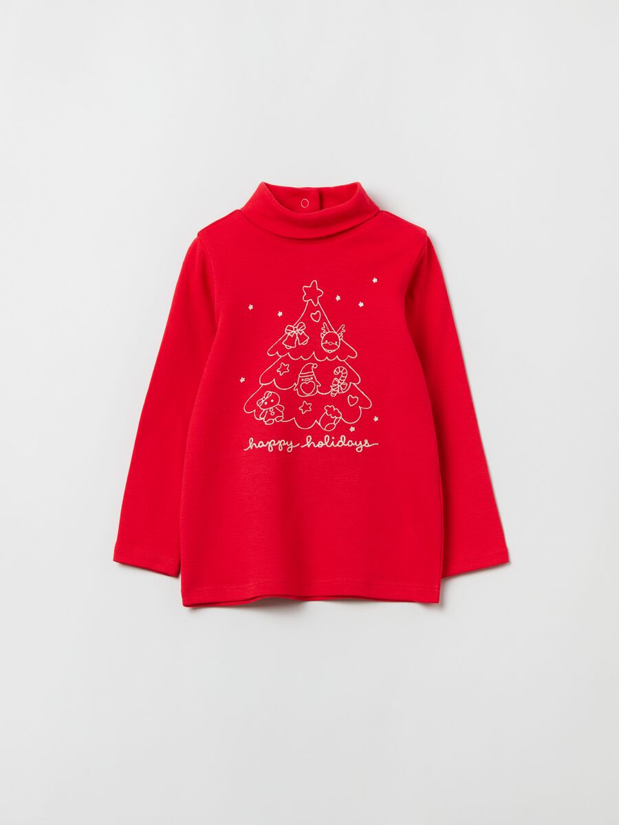 T-shirt maniche lunghe a collo alto_0