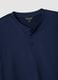 Blue pure organic cotton pyjamas with Henley neckline, regular fit_5