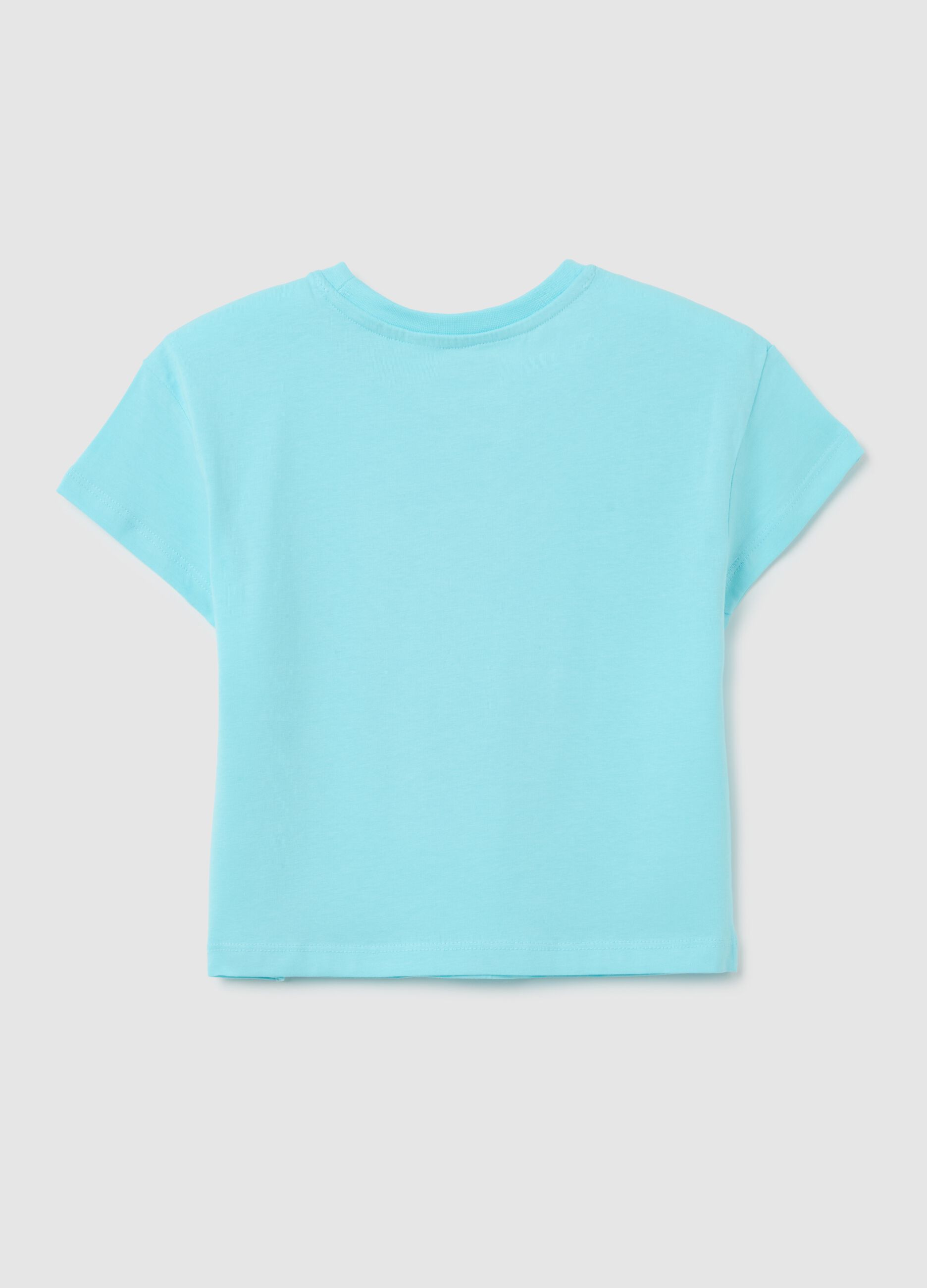 Girl's pure cotton azure t-shirt regular fit with print