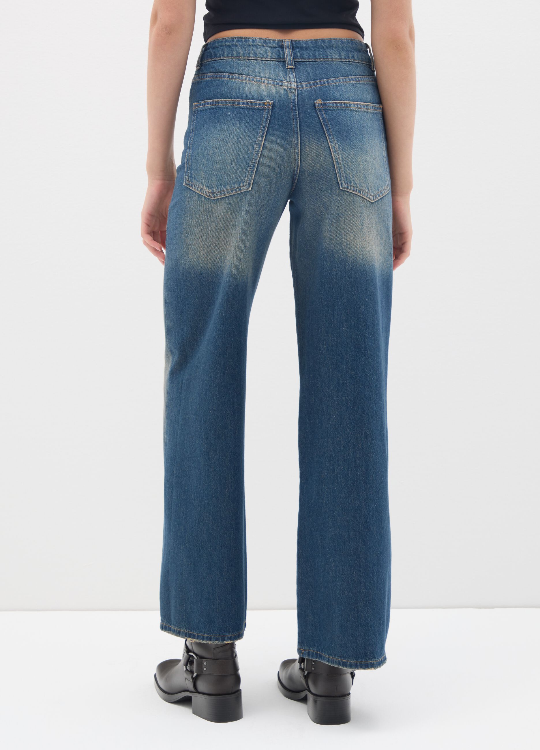 Baggy denim pure cotton jeans