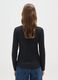 Black long-sleeve shirt with grey stripes, regular fit_2