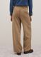 Beige regular fit ribbed trousers in stretchy fabric_2
