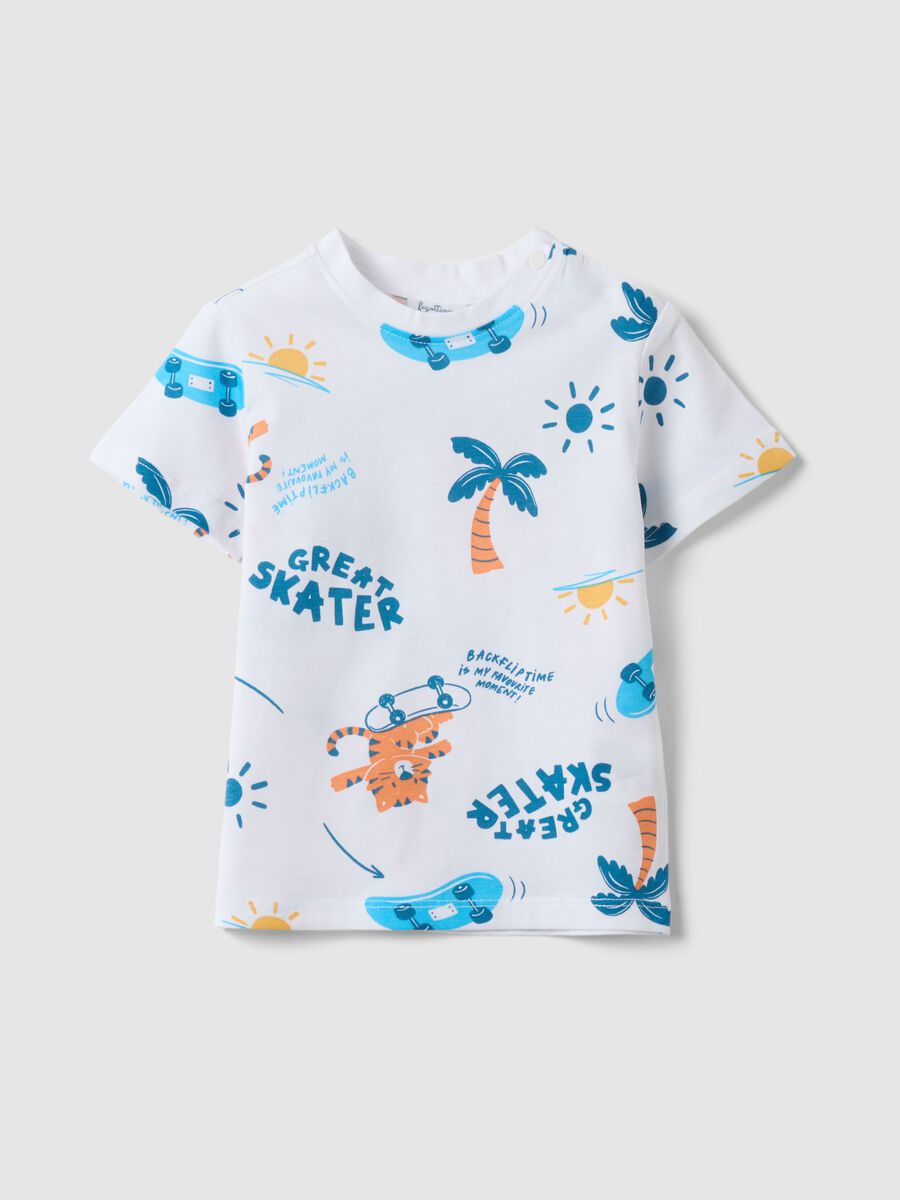 T-shirt in puro cotone multicolor da bimbo regular fit con stampe_0