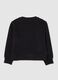 Girls' black sweatshirt in pure cotton with crown print regular fit_1