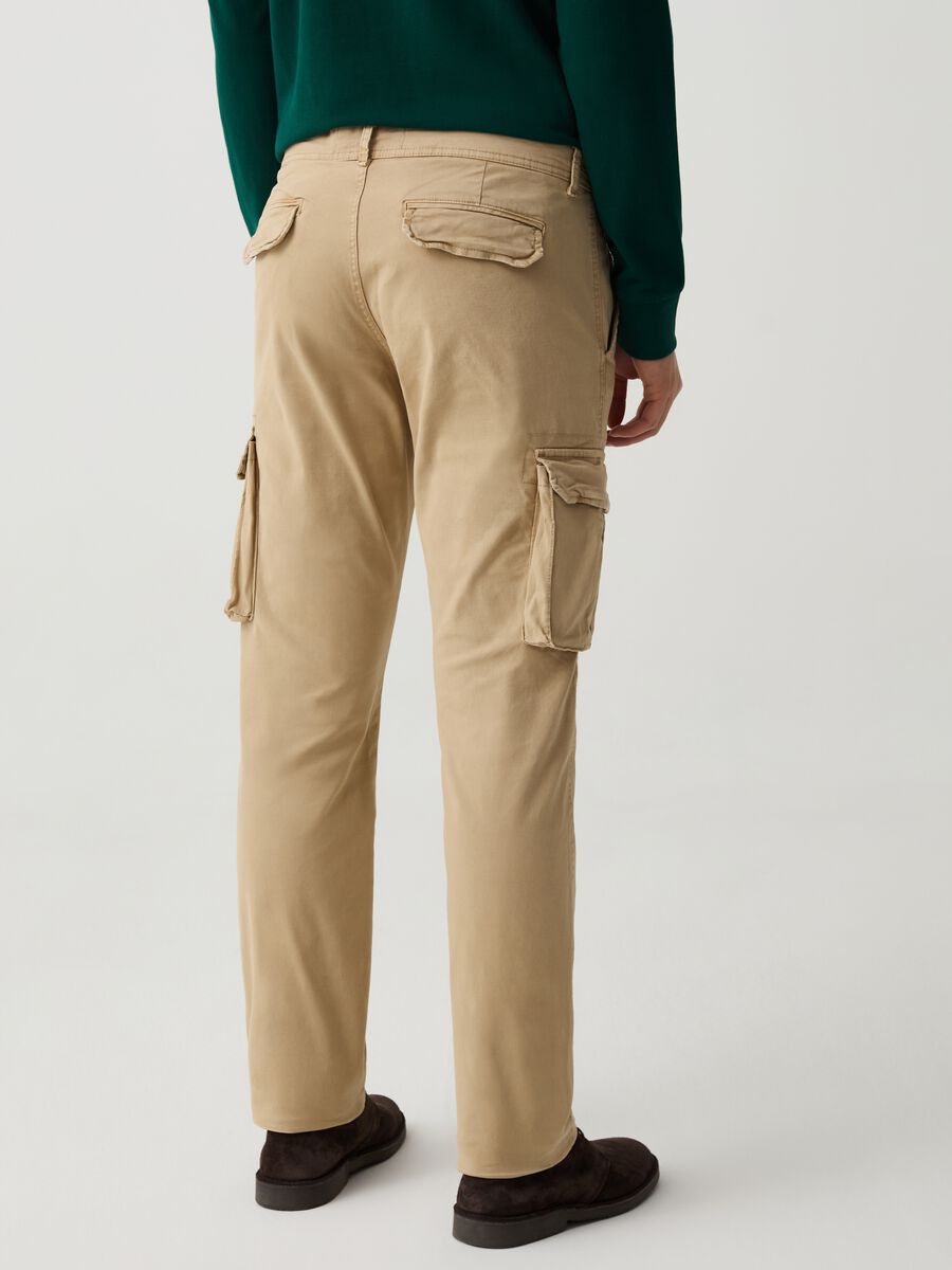 Pantalone cargo regular fit in twill stretch_1
