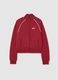 Red regular fit cotton blend sweatshirt_4