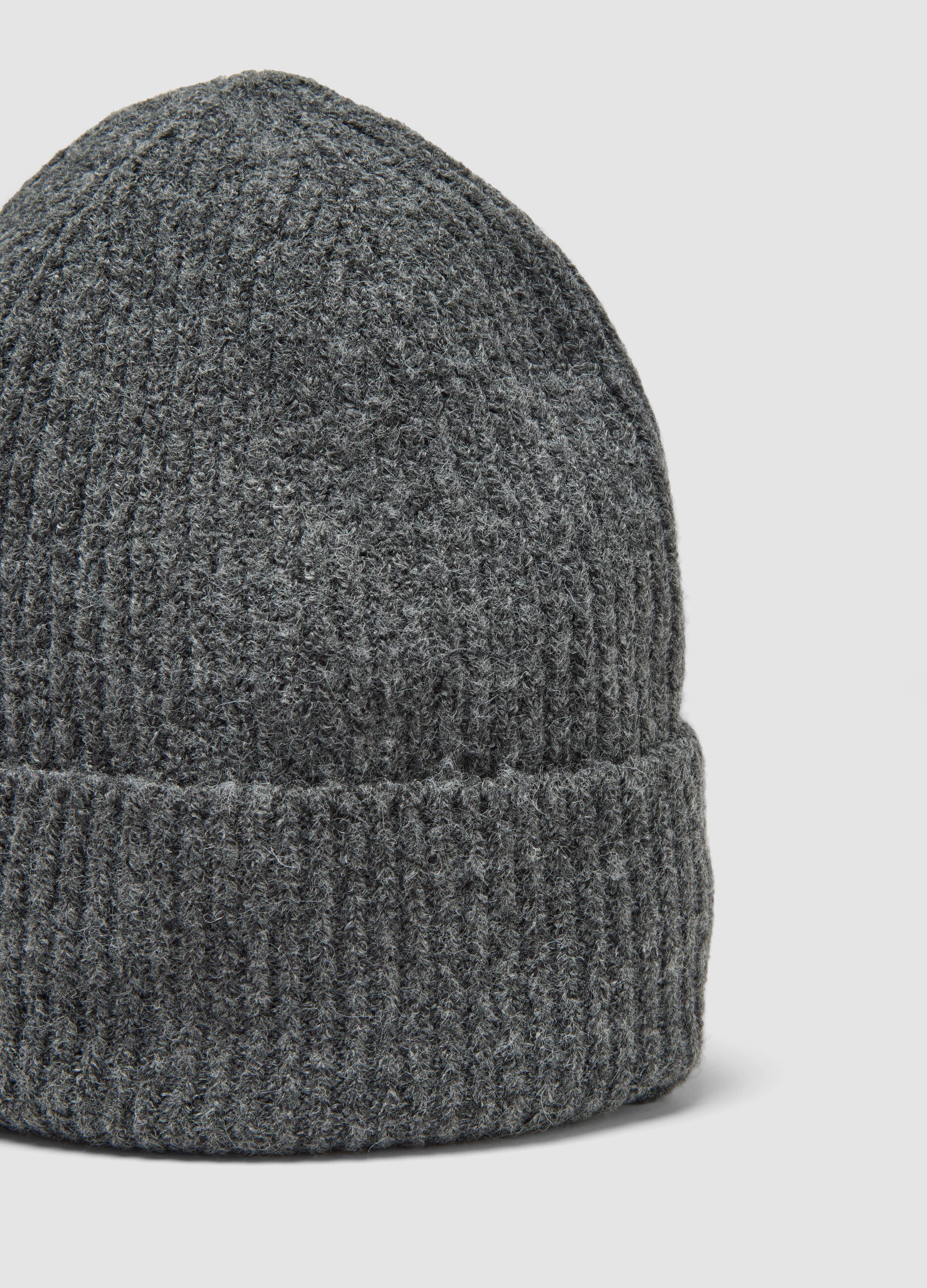 Dark grey stretch-wool beanie