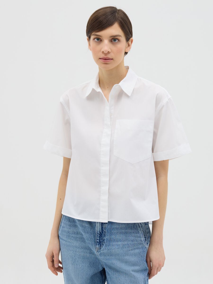Cotton shirt with short sleeves_0