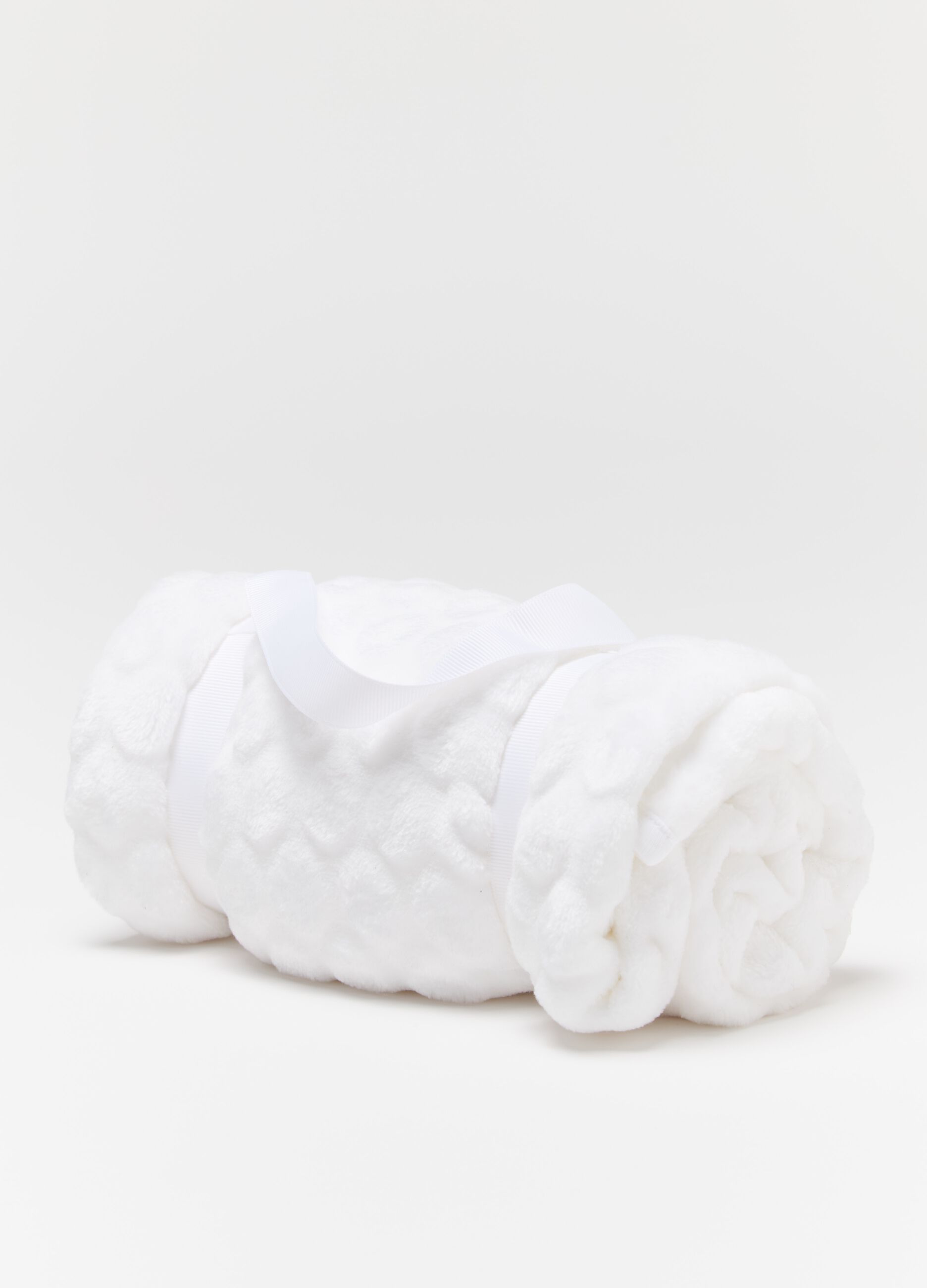 Coperta in velour con fantasia pois