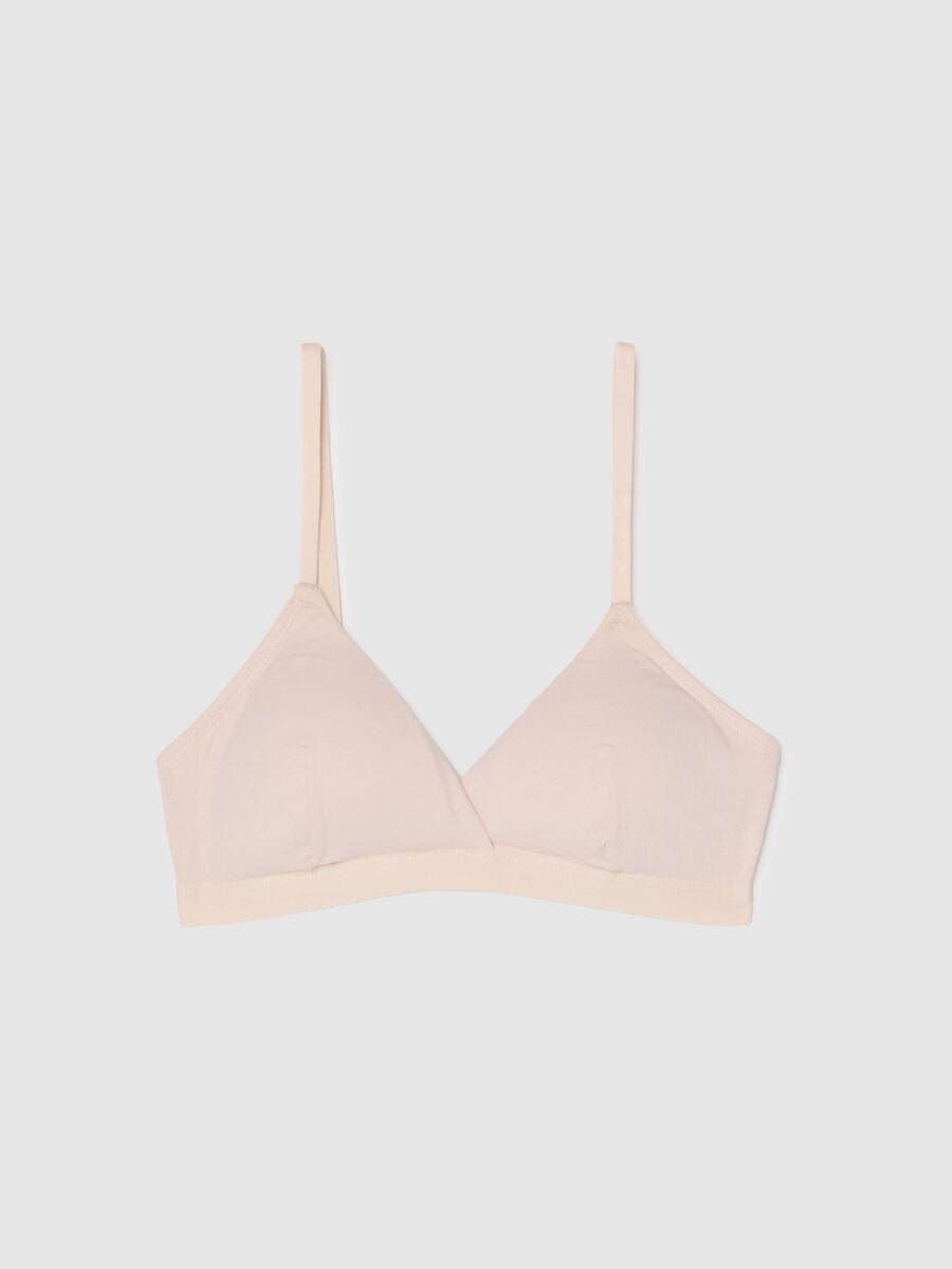Reggiseno in cotone elasticizzato rosa con spalline sottili_4