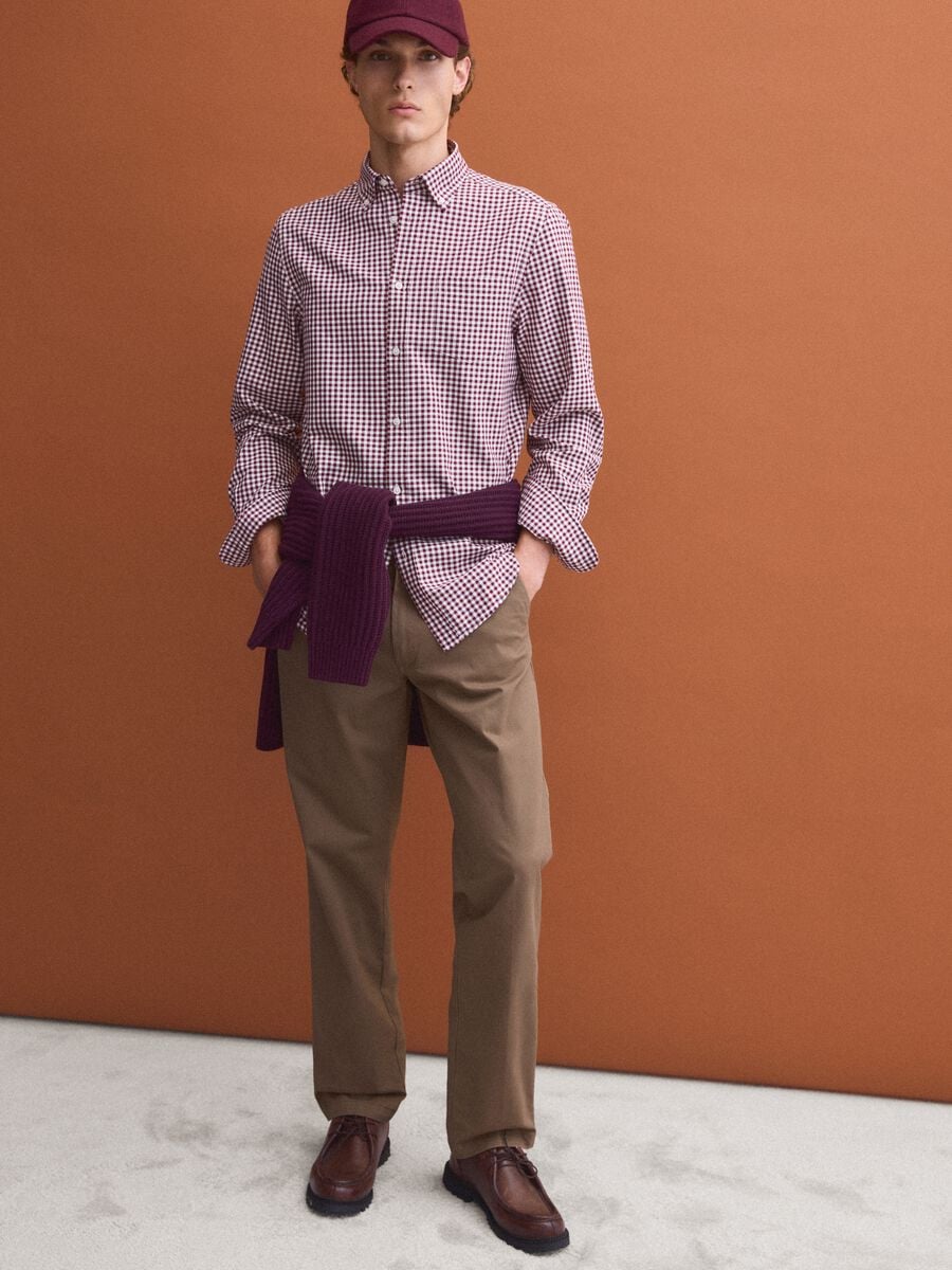 Camicia oxford multicolor a quadri in puro cotone regular fit_2