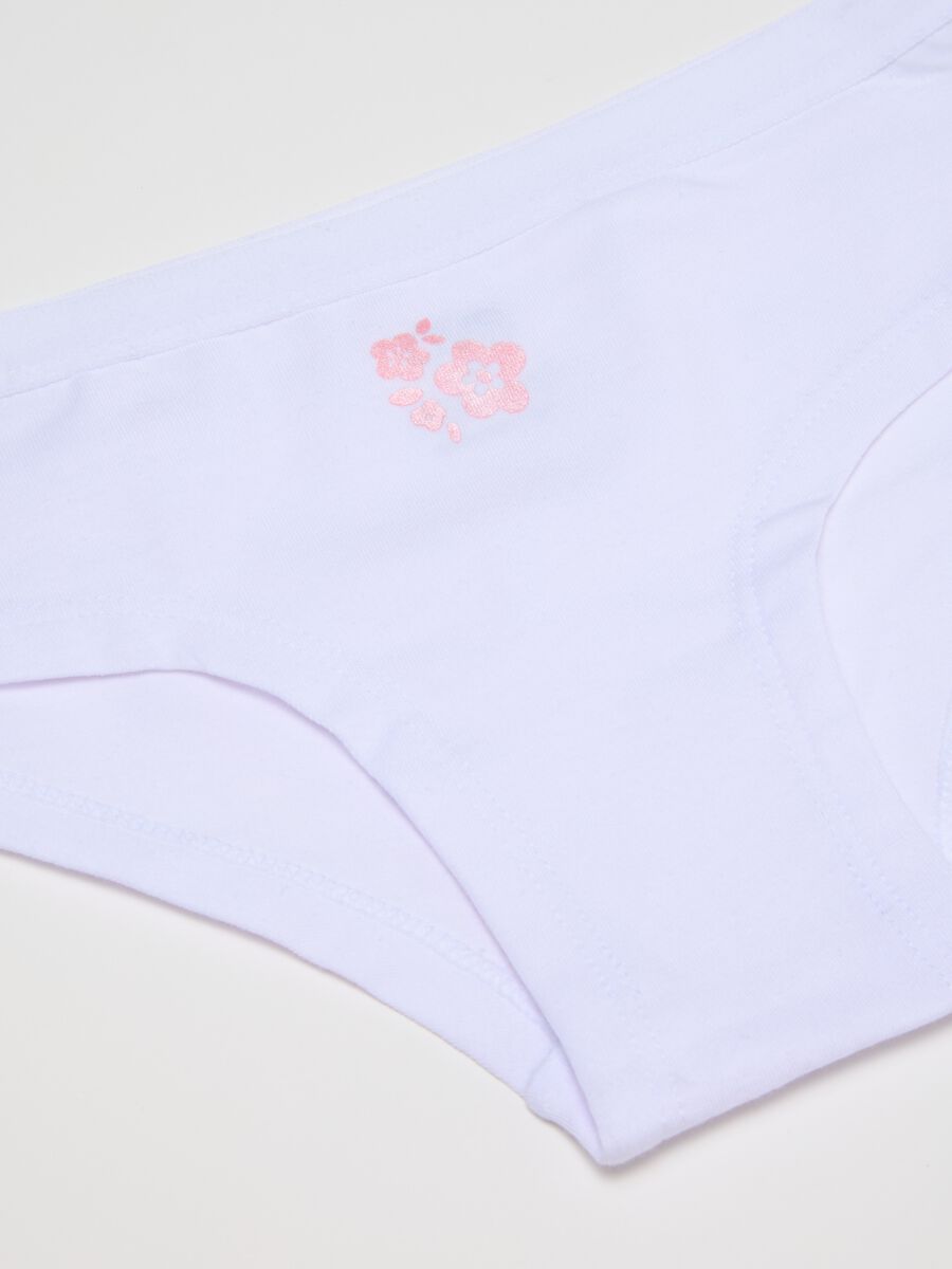 Girls' white cotton briefs with embroidery_2