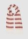 Pink striped scarf with fringes_0