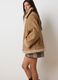 Brown jacket in synthetic shearling fabric_0