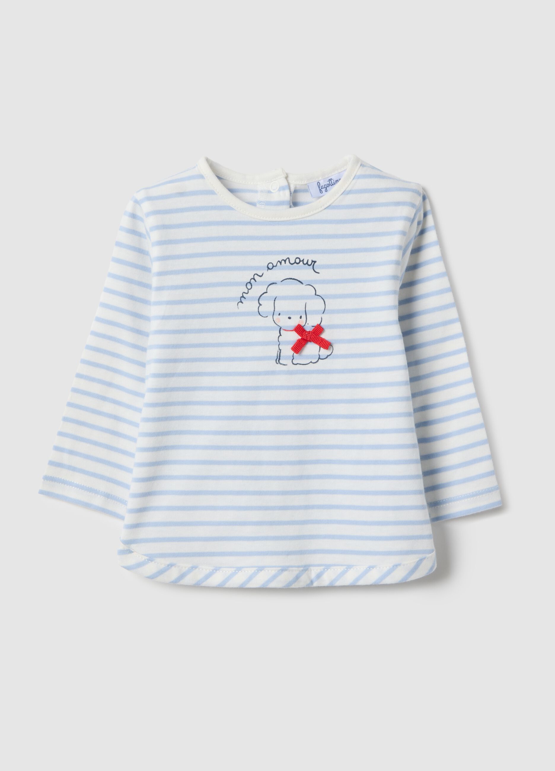 Baby girl's regular fit multicolour striped pure cotton sweater