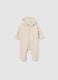 Baby beige jumpsuit with hood and zip_0