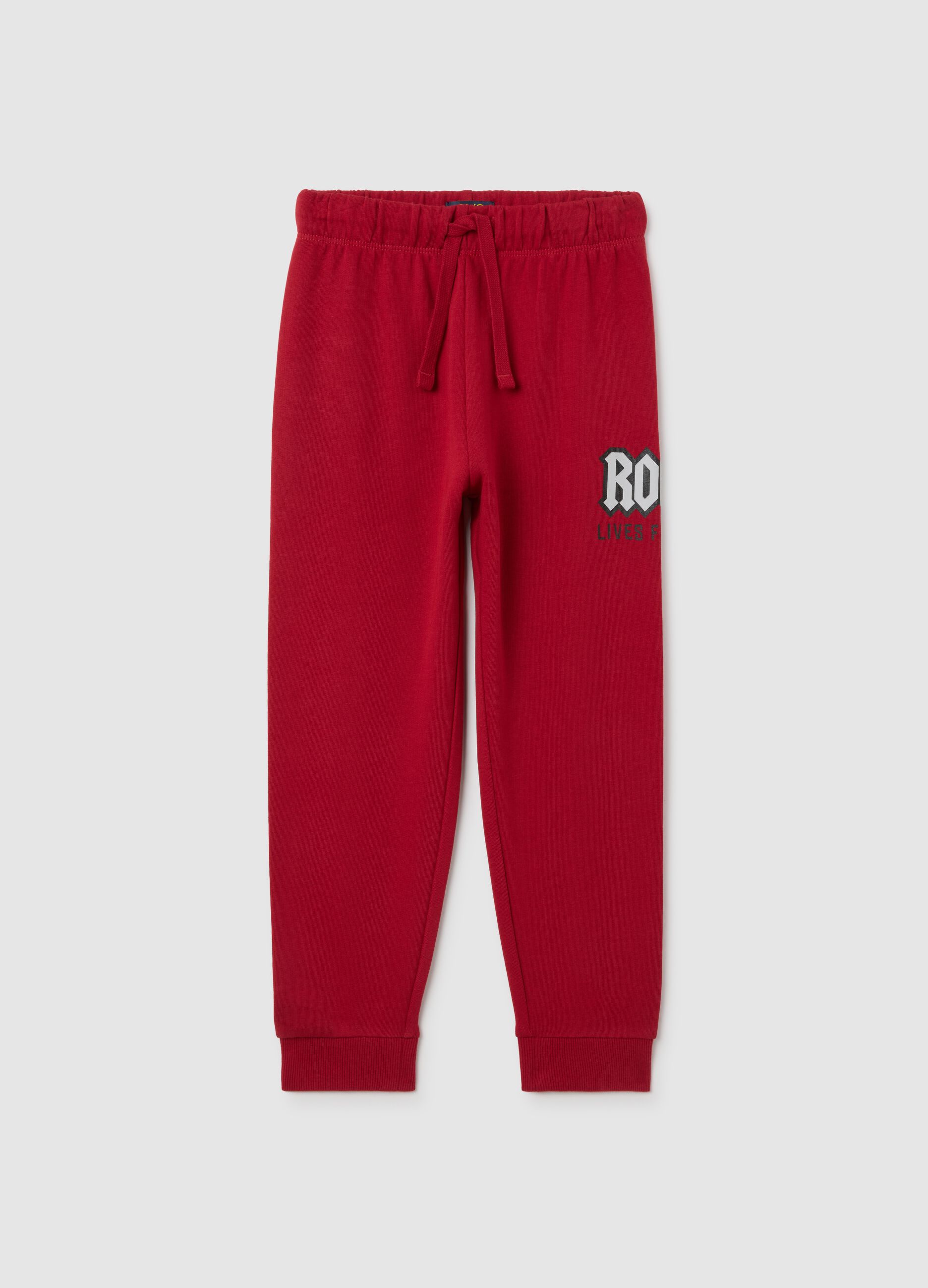 Children's red cotton joggers regular fit