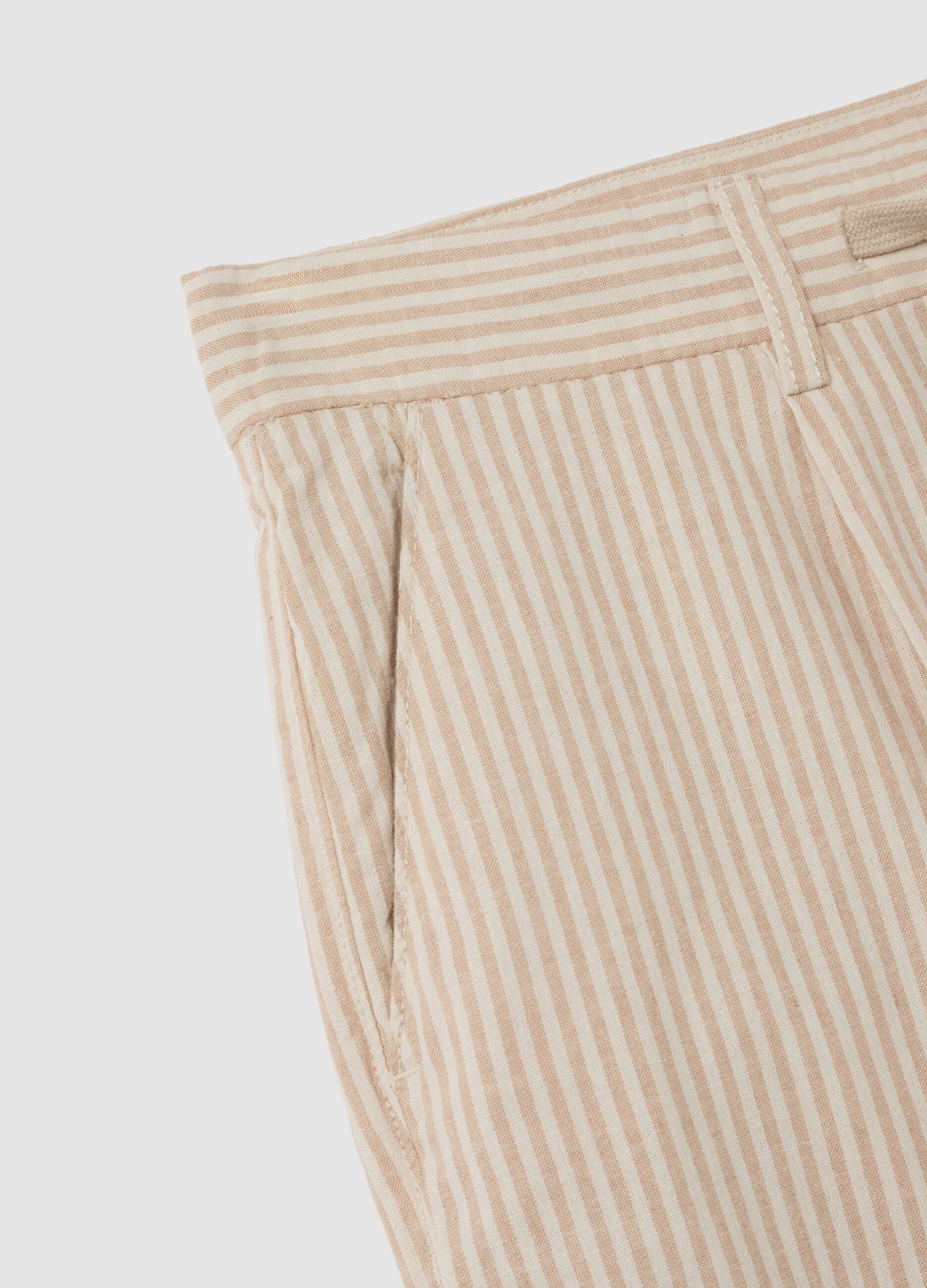Pantaloni da uomo in cotone e lino multicolor slim fit