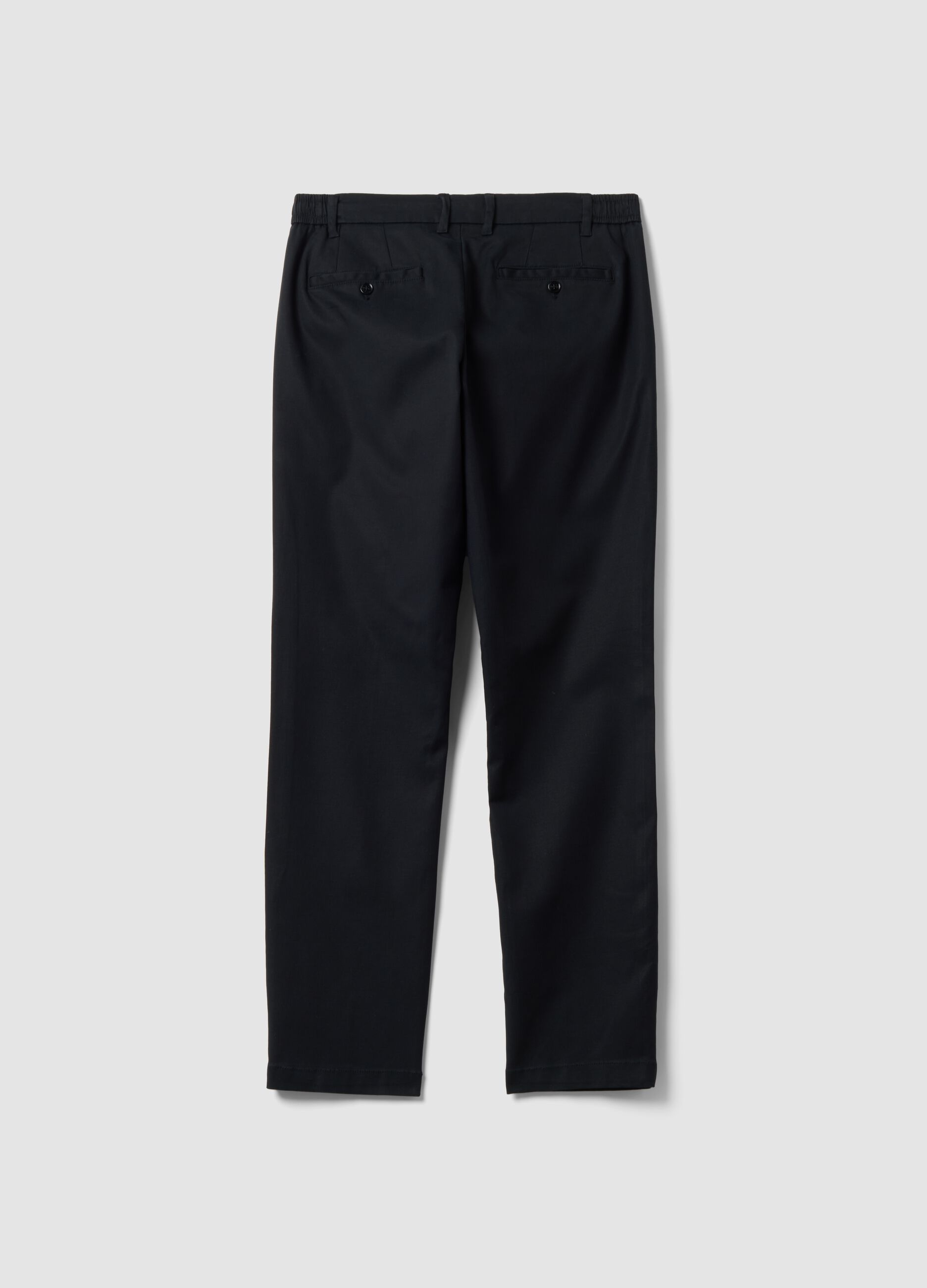 Black slim-fit stretch cotton and lyocell chino trousers