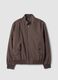 Green padded jacket in a regular fit with zip and high collar_0