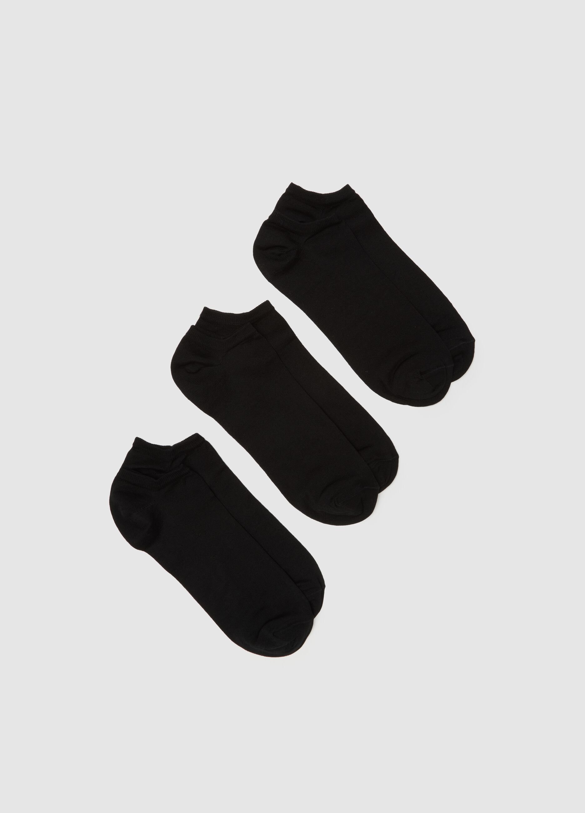 Triple Pack Black Stretch Cotton Blend Sports Socks