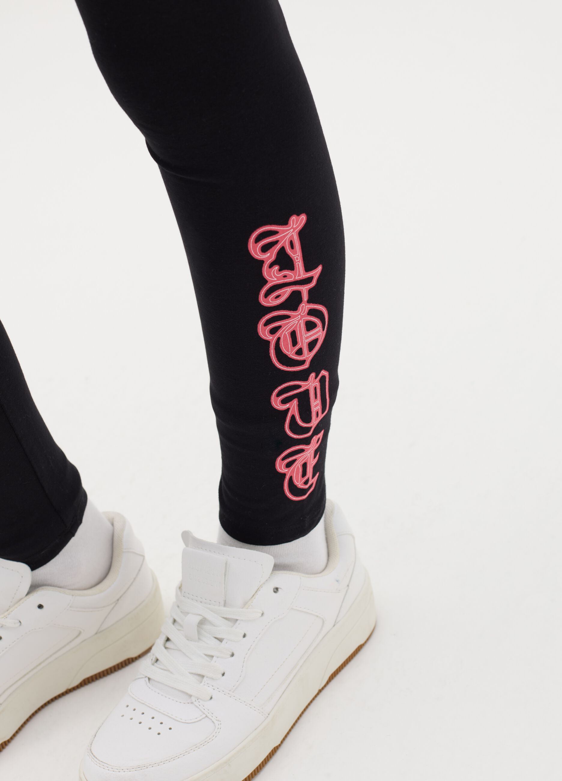 Printed stretch cotton leggings