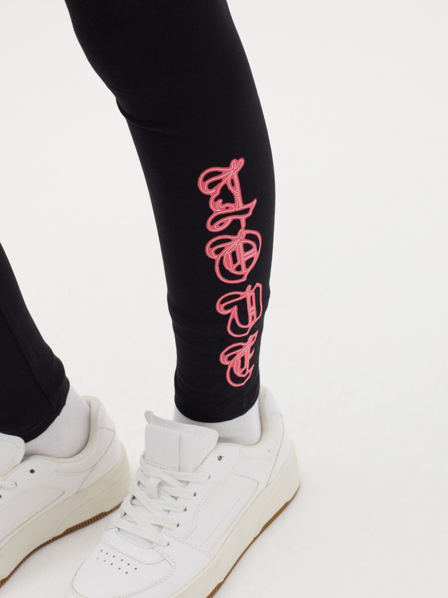 Printed stretch cotton leggings_2