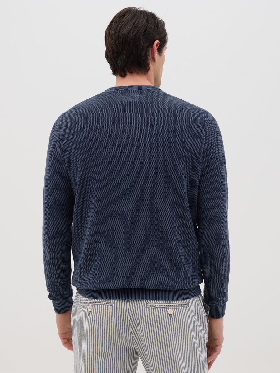 Blue knit cotton jumper_3